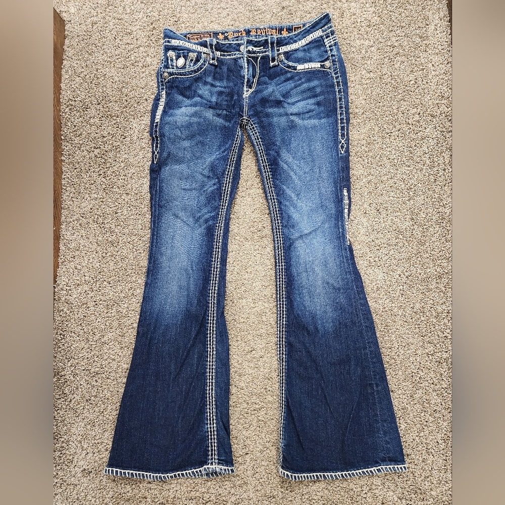 Rock Revival Dark Blue Jayne Flare Jeans